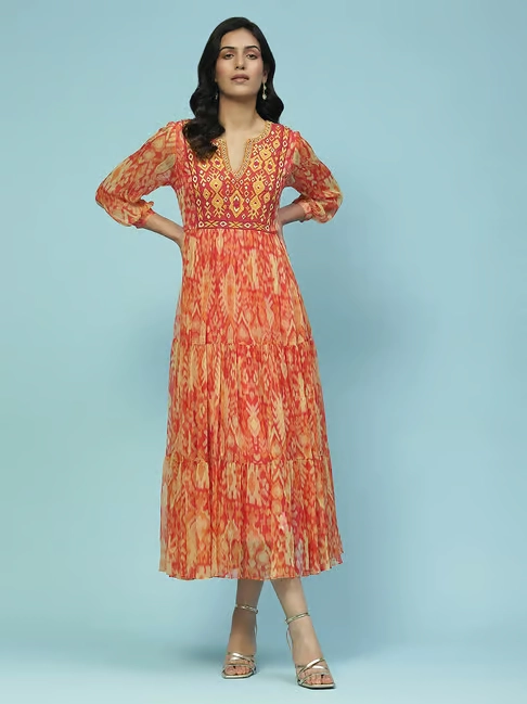 Orange Parker Long Dress