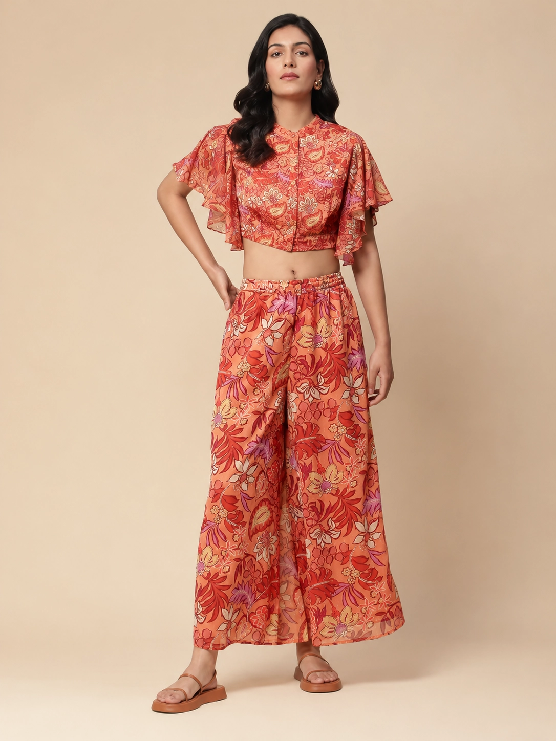 Orange Sherry Co-Ord Set
