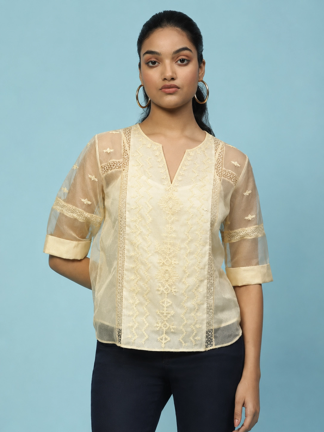 Yellow Shafaq Solid Top