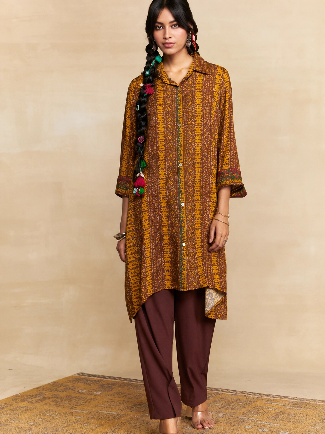 Mustard Nomadic Threads Kurta