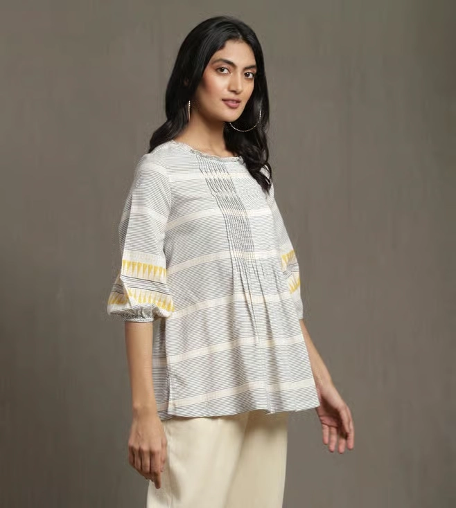White Whimsical Heritage Cotton Kurti